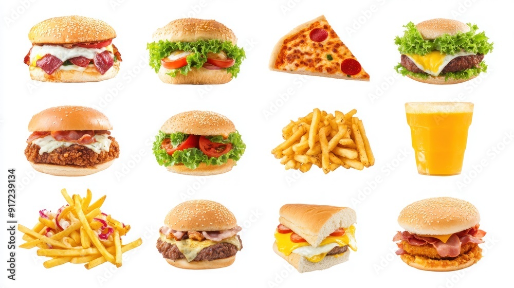 Images of various kinds of delicious fast food collections. Images of various kinds of delicious fast food collections.
