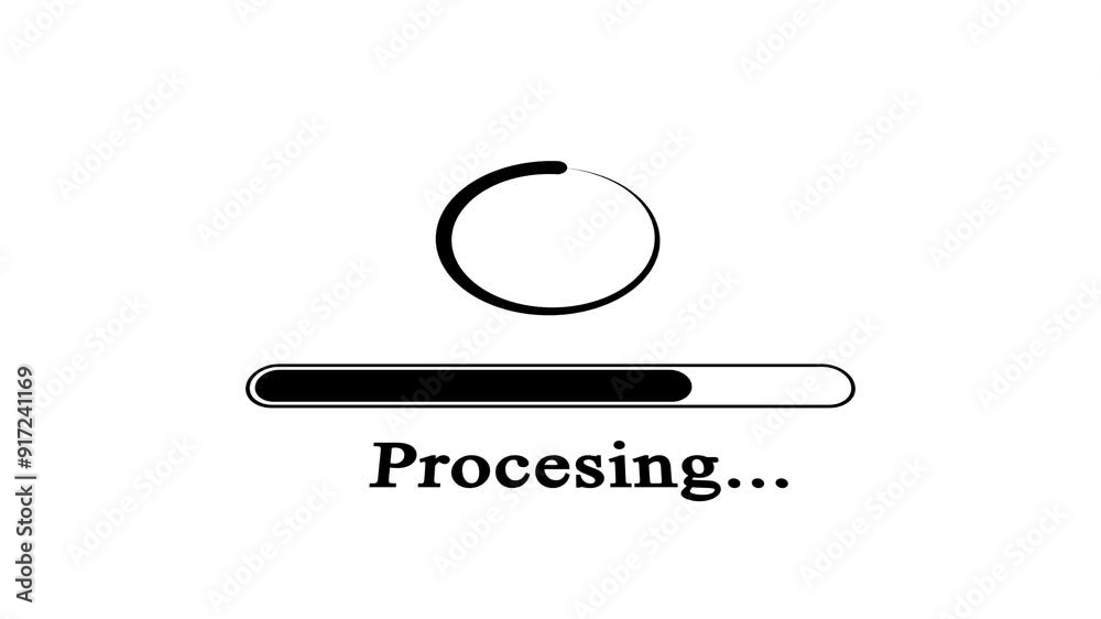 Simple loading bar icon animation. Progress Bar, installing, connecting, download progress, Upload, download and send speed indicators on background. 