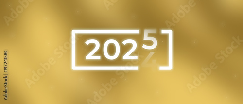 Flipping year 2024 to 2025. Happy new year change. Modern start new business strategy concept.	