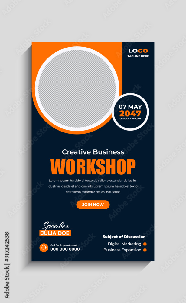 Fototapeta premium Business Conference and corporate social media Instagram Story template