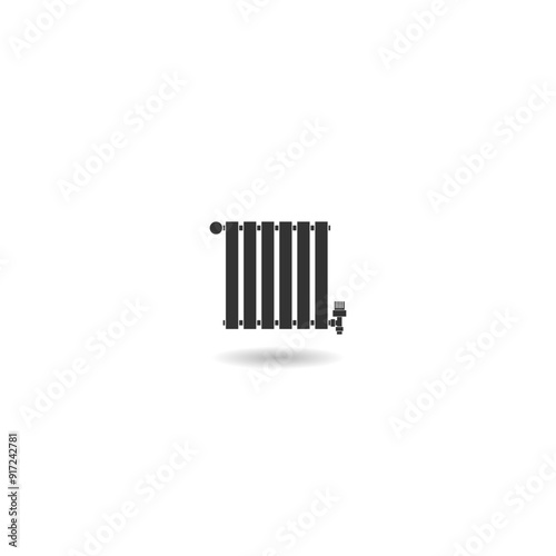 Heating radiator icon with shadow
