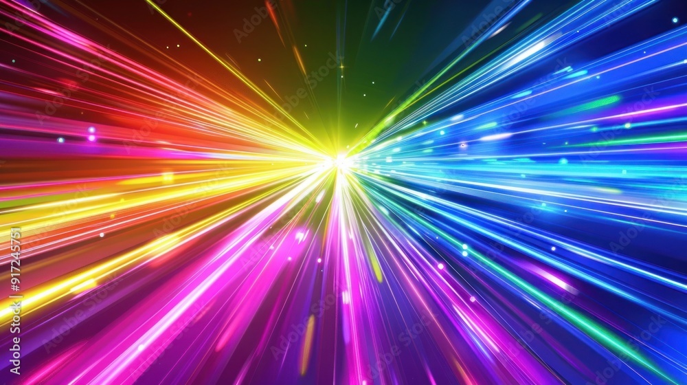 Abstract Colorful Light Trails and Starry Background Abstract Colorful Light Trails and Starry Background