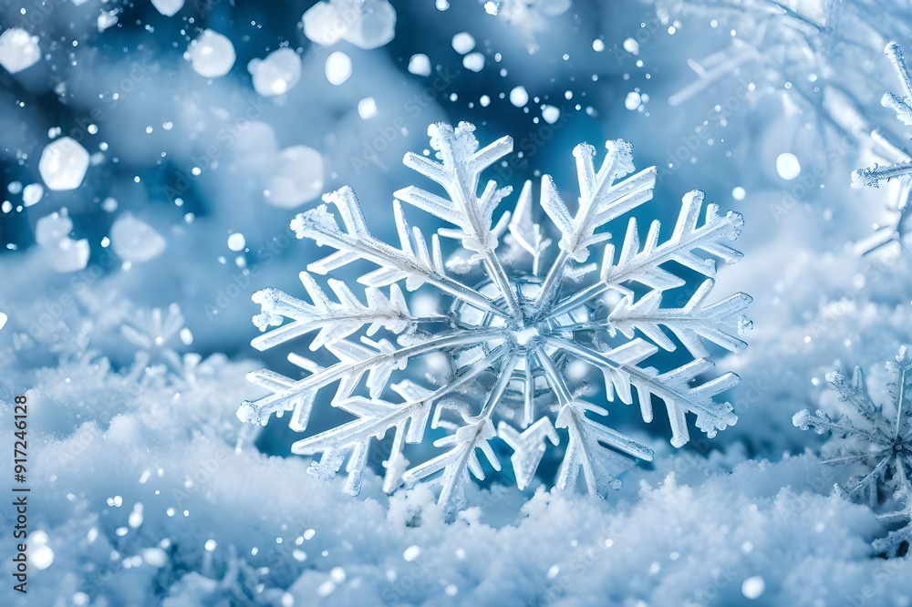 snowflake on blue background snowflake on blue background