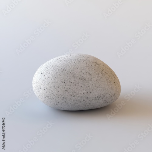 A smooth, round stone with a light gray color, perfect for natural decor or artistic projects. Ideal for background or texture use.