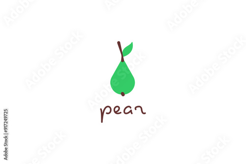 Template logo design solution with simple pear image