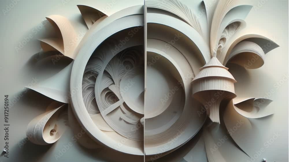 abstract shape evolving in aesthetic patterns and filigrees