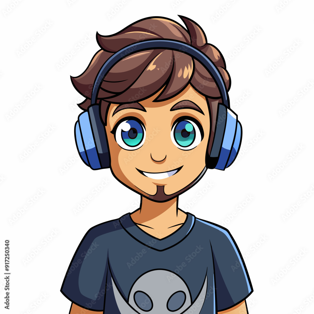 A male witching headphone art vector illustration A male witching headphone art vector illustration