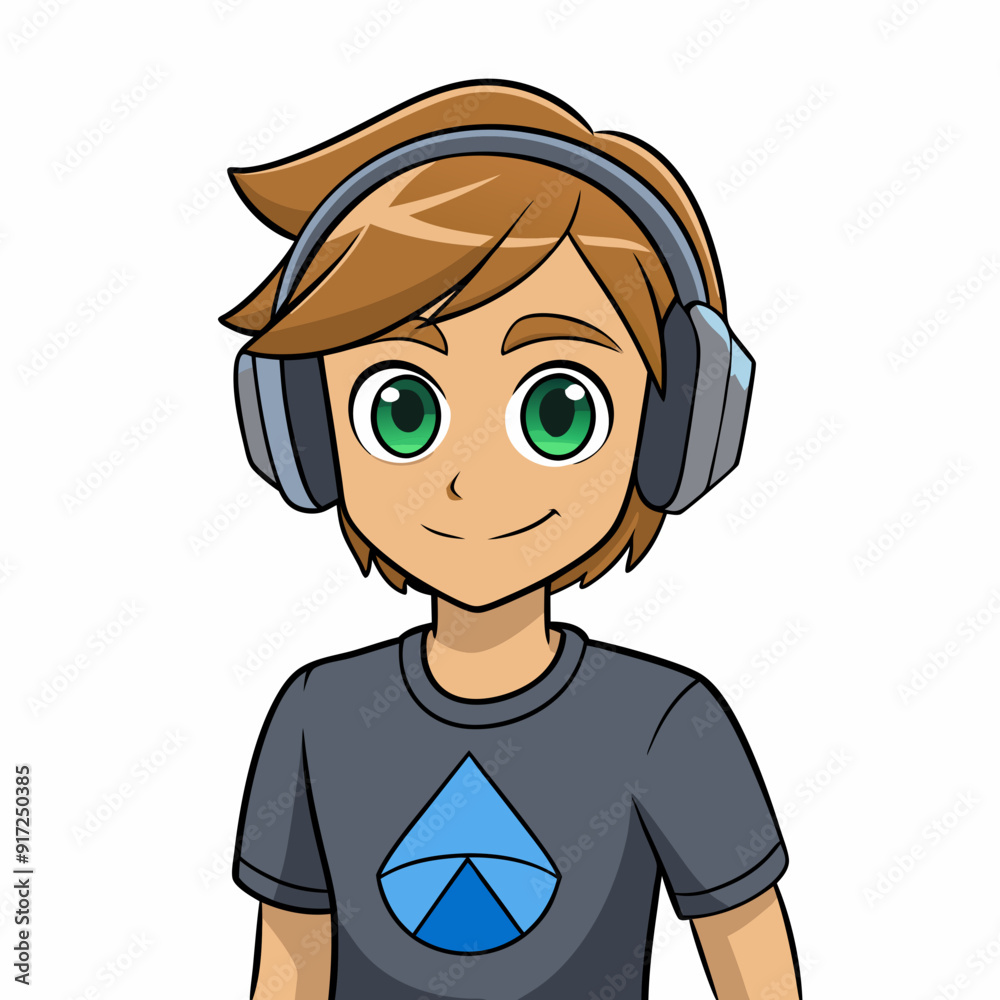 A male witching headphone art vector illustration A male witching headphone art vector illustration