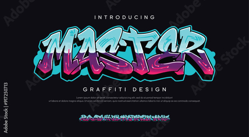 Modern graffiti font effect, youth style typography design A, B, C, D, E, F, G, H, I, J, K, L, M, N, O, P, Q, R, S, T, U, V, W, X, Y, Z and Arab numerals 0, 1, 2, 3, 4, 5, 6, 7, 8, 9 Graffiti font. photo