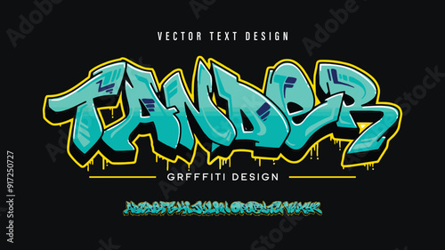 Graffiti Style Typography Artistic Font Design A, B, C, D, E, F, G, H, I, J, K, L, M, N, O, P, Q, R, S, T, U, V, W, X, Y, Z and Arab numerals 0, 1, 2, 3, 4, 5, 6, 7, 8, 9 Graffiti font. photo