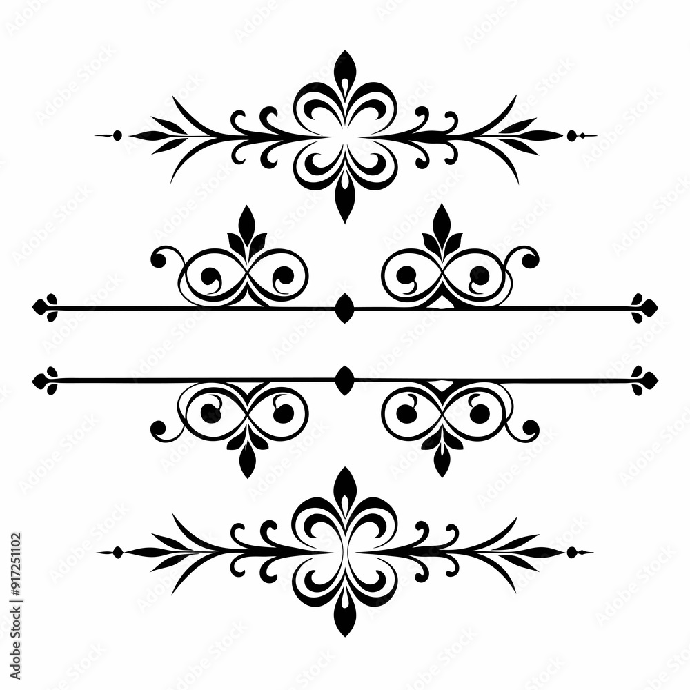 graphic with a black elegant plant ornament on an isolated background graphic with a black elegant plant ornament on an isolated background