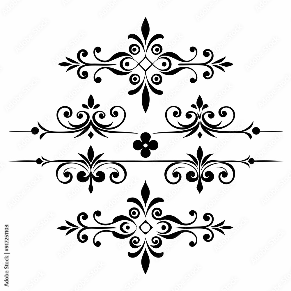 graphic with a black elegant plant ornament on an isolated background graphic with a black elegant plant ornament on an isolated background