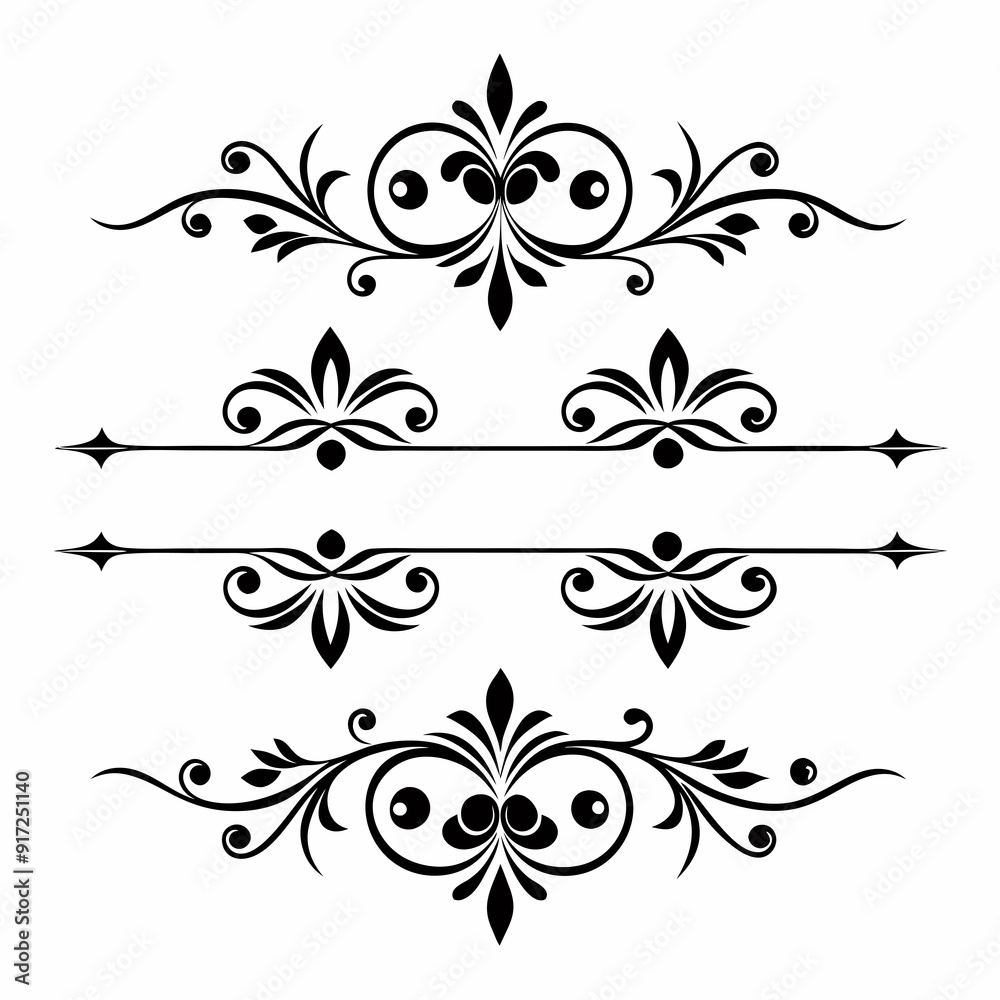 graphic with a black elegant plant ornament on an isolated background graphic with a black elegant plant ornament on an isolated background
