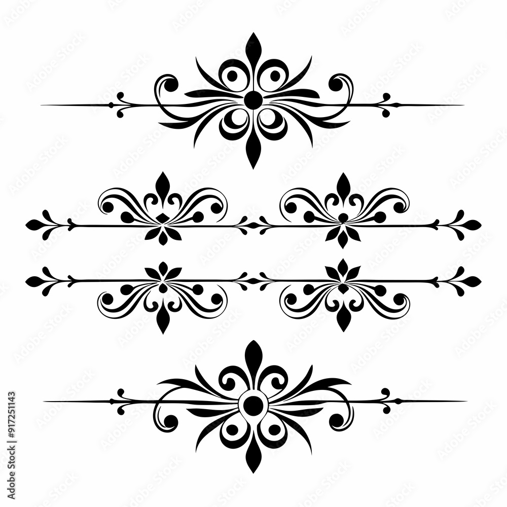 graphic with a black elegant plant ornament on an isolated background graphic with a black elegant plant ornament on an isolated background