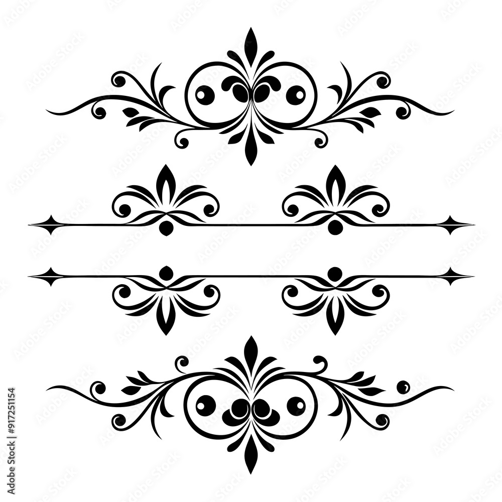 graphic with a black elegant plant ornament on an isolated background graphic with a black elegant plant ornament on an isolated background