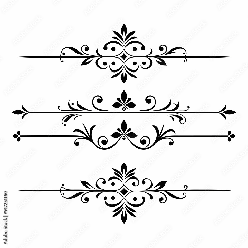 graphic with a black elegant plant ornament on an isolated background graphic with a black elegant plant ornament on an isolated background
