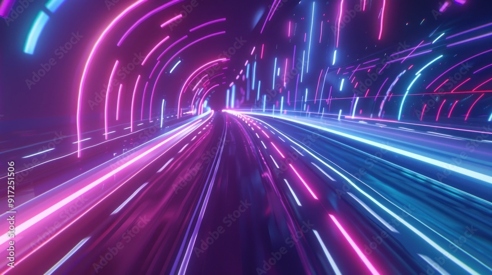 Neon Lights Tunnel: A Digital Journey Neon Lights Tunnel: A Digital Journey