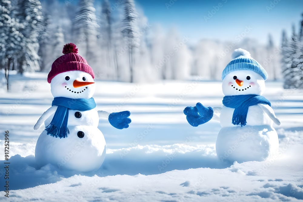 Obraz premium snowman on the snow