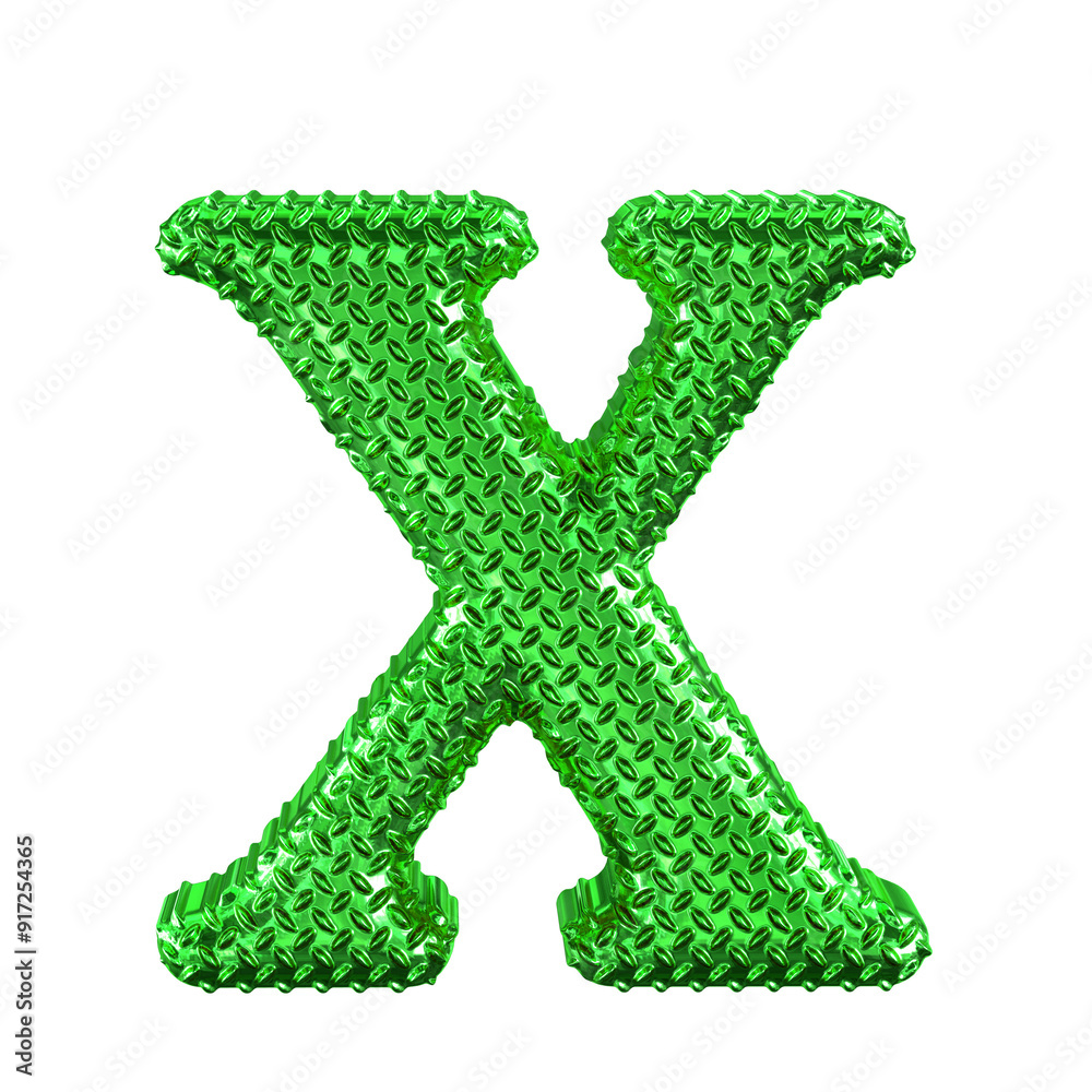 Green ribbed symbol. letter x Green ribbed symbol. letter x