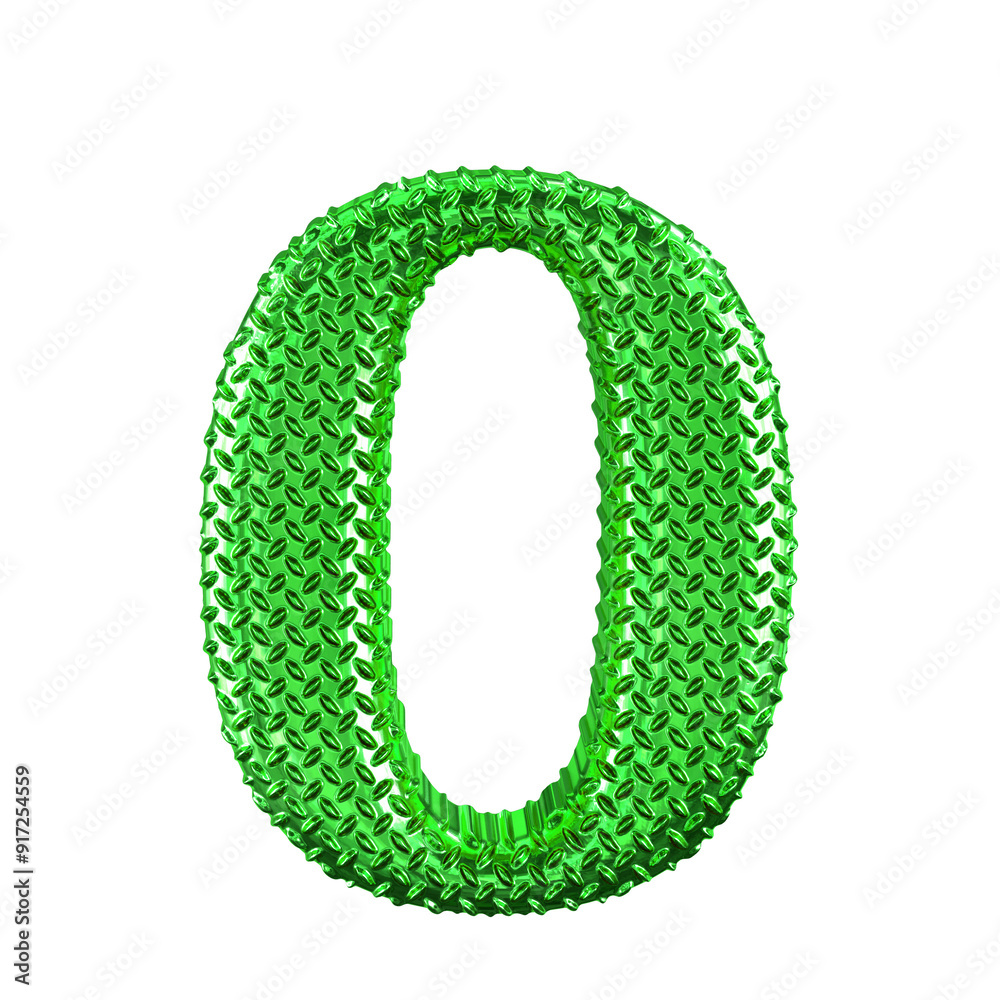 Green ribbed symbol. number 0 Green ribbed symbol. number 0