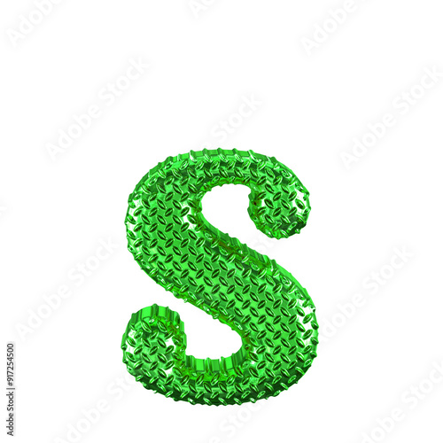 Green ribbed symbol. letter s