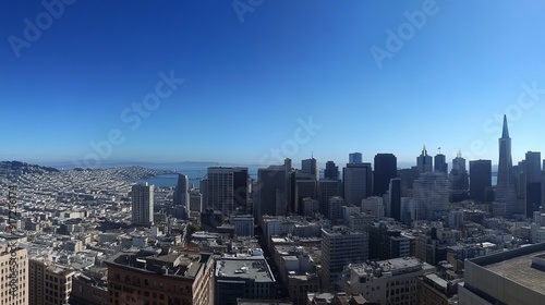 A panoramic view from above San Francisco's financial district