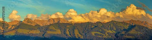Bild auf Leinwand Alpen - Allgäu - Panorama - Bergkette - Sonnenköpfe