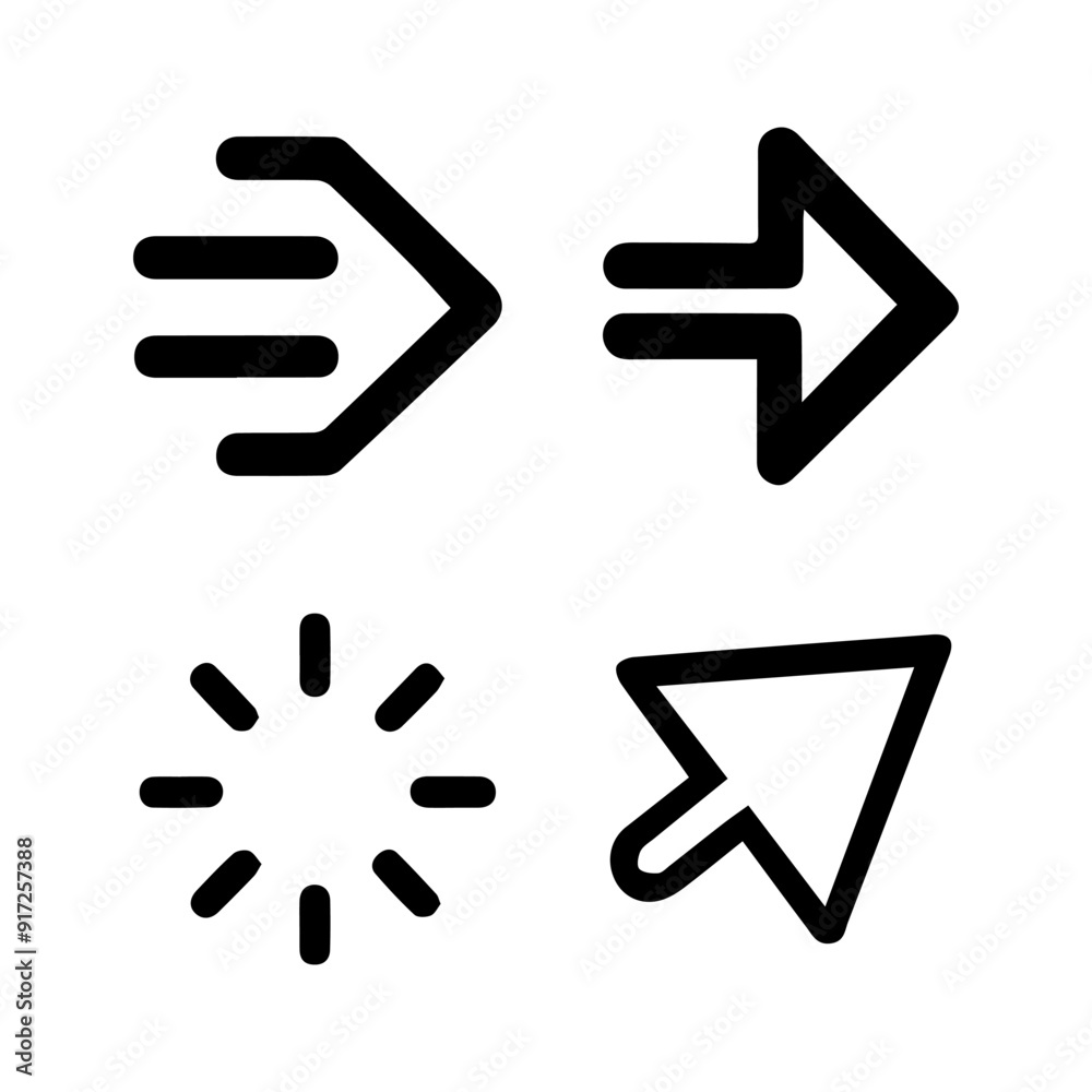 Collection of cursor pointing with white background Collection of cursor pointing with white background