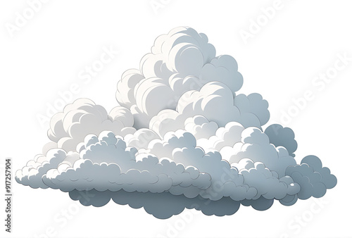 white cloud illustrated white background minimalist style