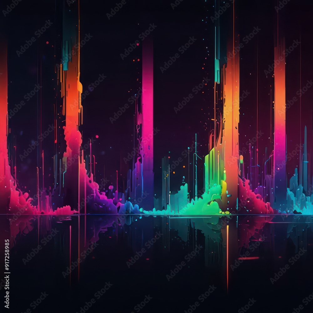 Create an abstract background with digital glitch effects and vibrant, neon colors Create an abstract background with digital glitch effects and vibrant, neon colors