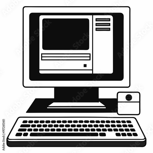 computer  Silhouette Vector illustration