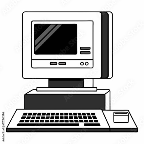 computer  Silhouette Vector illustration