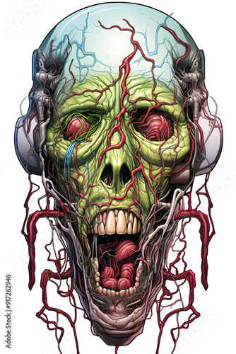 zombie head lowbrow surrealist illustration