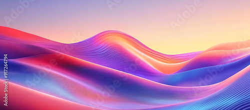 Abstract Fluid Waves in Gradient Colors