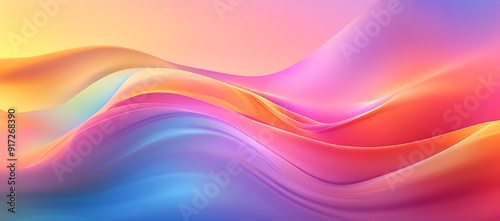 Abstract Fluid Waves in Gradient Colors