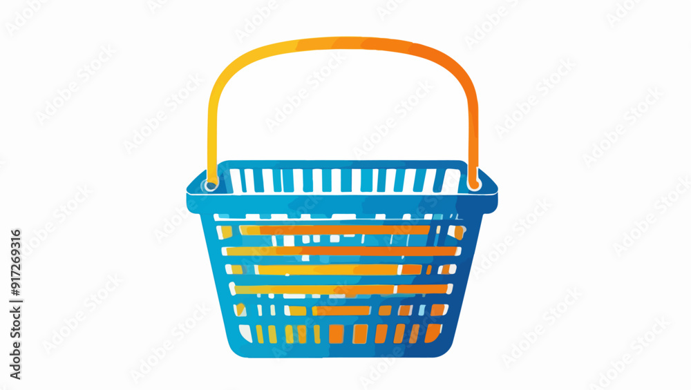 Fototapeta premium Empty Retail Basket Illustration: Vector