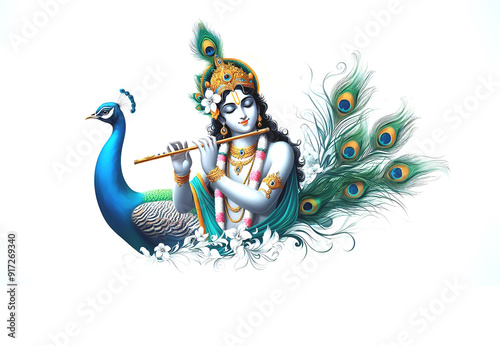 festival of happy shree krishna janmashtami abstract design background