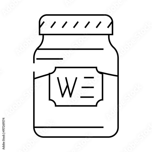 bottle jar wasabi line icon vector. bottle jar wasabi sign. isolated contour symbol black illustration