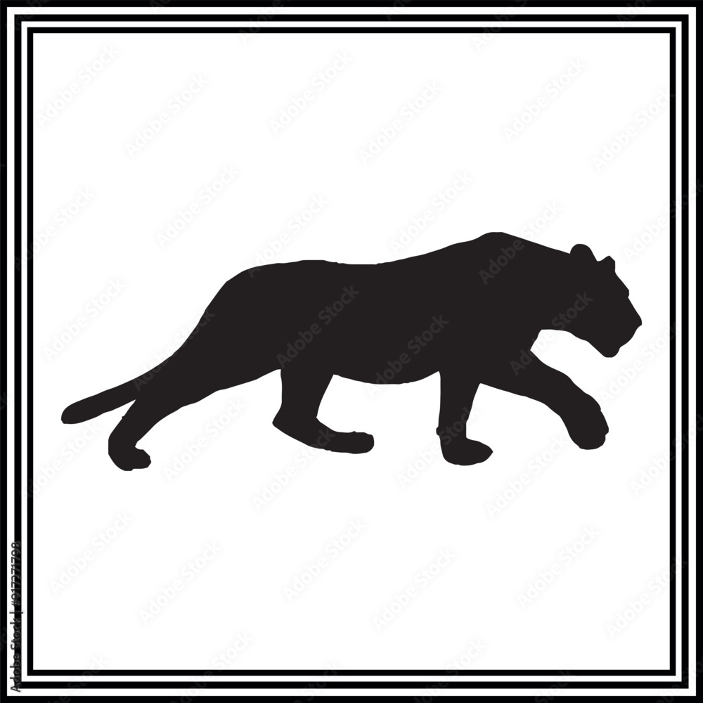 Female Lion black silhouette , lion vector . Female Lion black silhouette , lion vector .