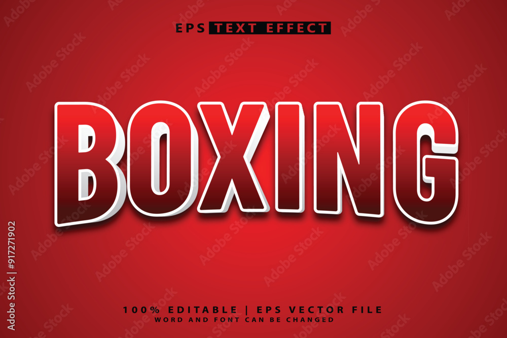 Boxing editable 3d text effect typography vector template Boxing editable 3d text effect typography vector template