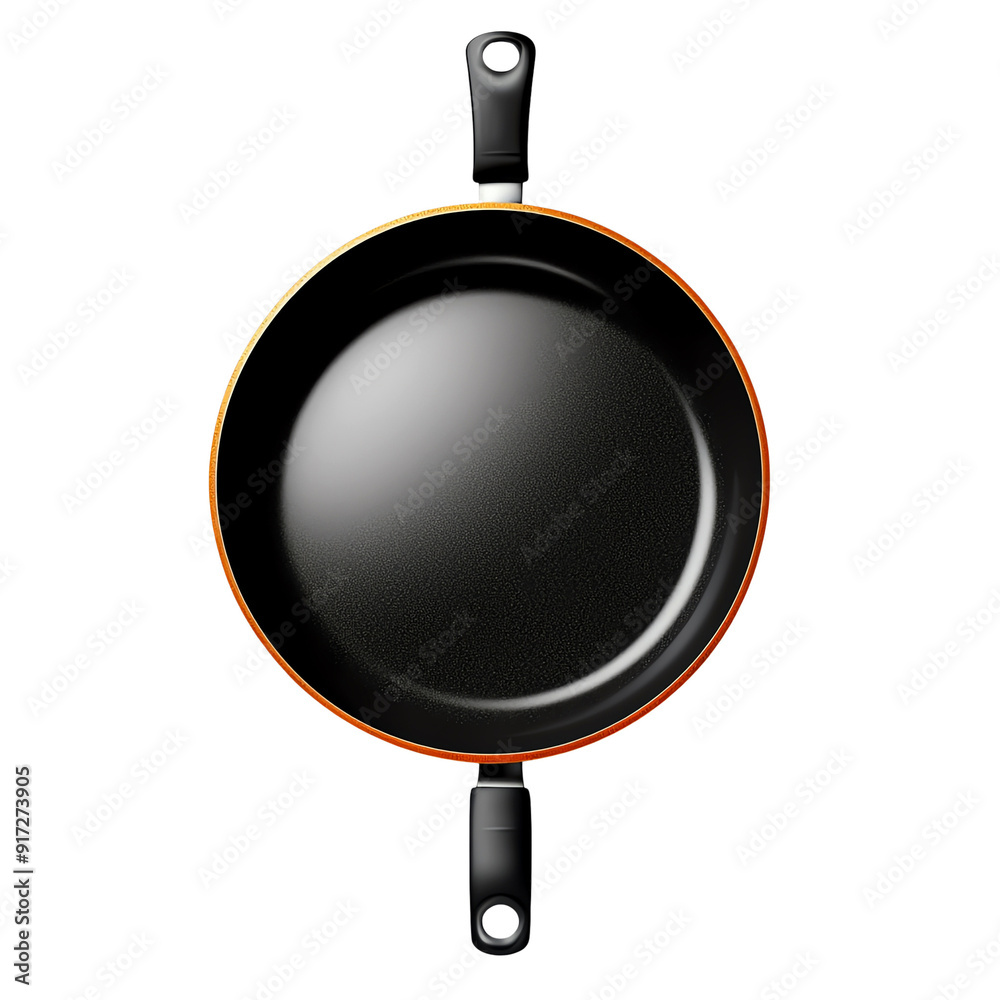 A high-quality, sleek frying pan with a non-stick surface, isolated on transparent background. A high-quality, sleek frying pan with a non-stick surface, isolated on transparent background.