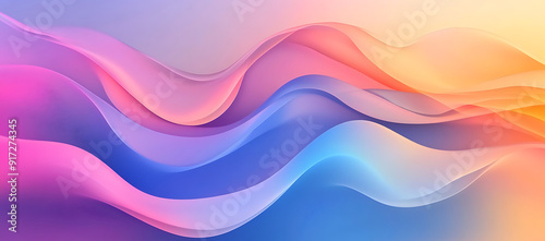 Abstract Fluid Waves in Gradient Colors