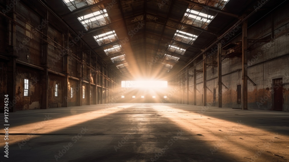 Sunbeams Through Abandoned Warehouse Sunbeams Through Abandoned Warehouse
