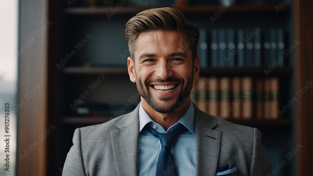 Portrait of Successful businessman In Office Background, corporate business People