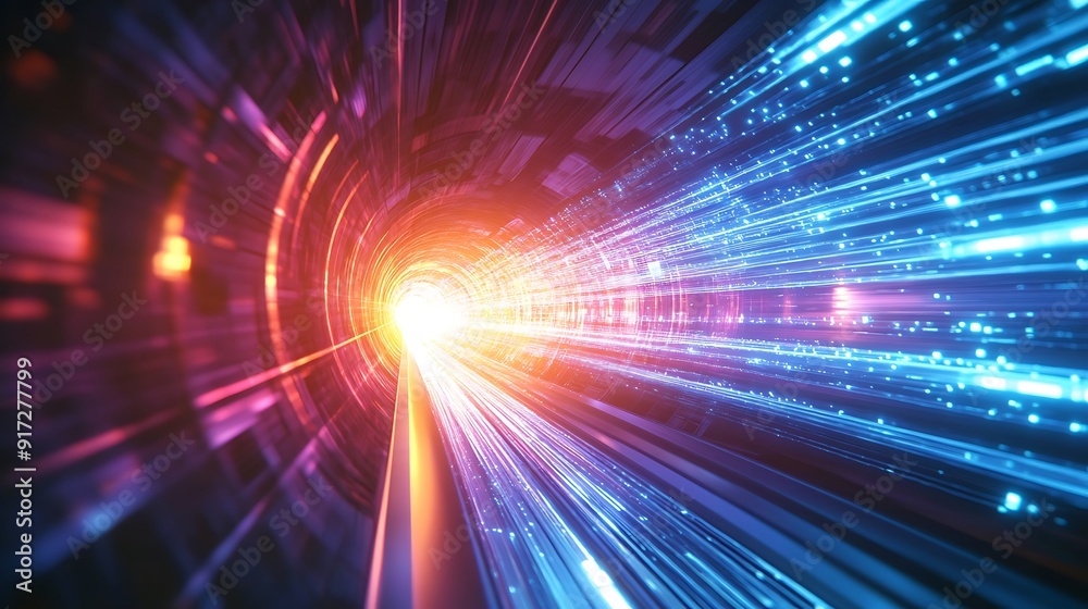 Abstract Tunnel of Light and Data Streams Abstract Tunnel of Light and Data Streams