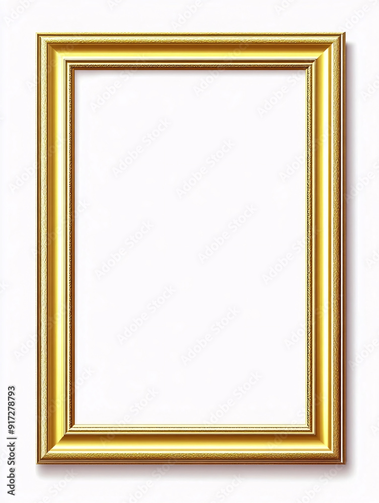 A classic, ornate golden picture frame with intricate detailing and a blank white center, ready to display an artwork or photograph A classic, ornate golden picture frame with intricate detailing and a blank white center, ready to display an artwork or photograph