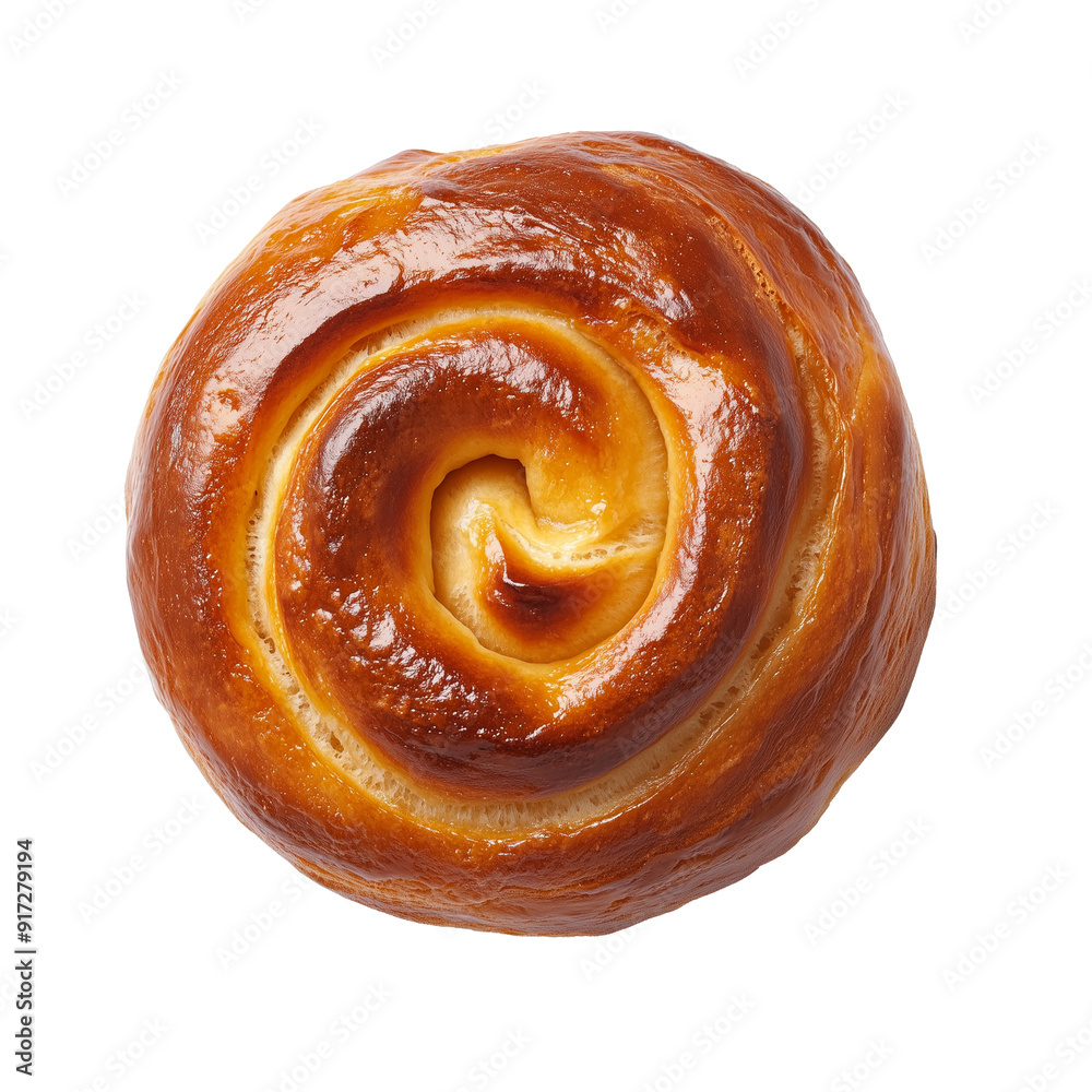 Fototapeta premium Fresh baked sweet bun top view