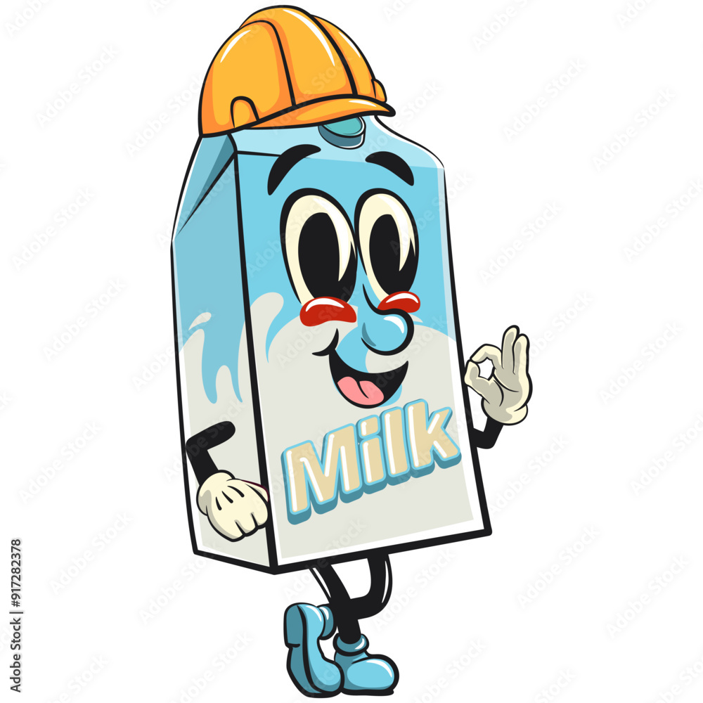 character of a cute milk box cartoon vector isolated clip art mascot ...