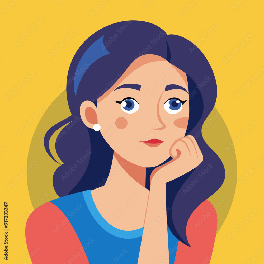 A young woman. Cute woman thinking about something. A young woman. Cute woman thinking about something.
