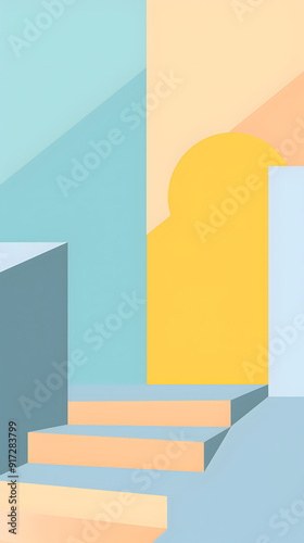 Modern flat color background illustration
